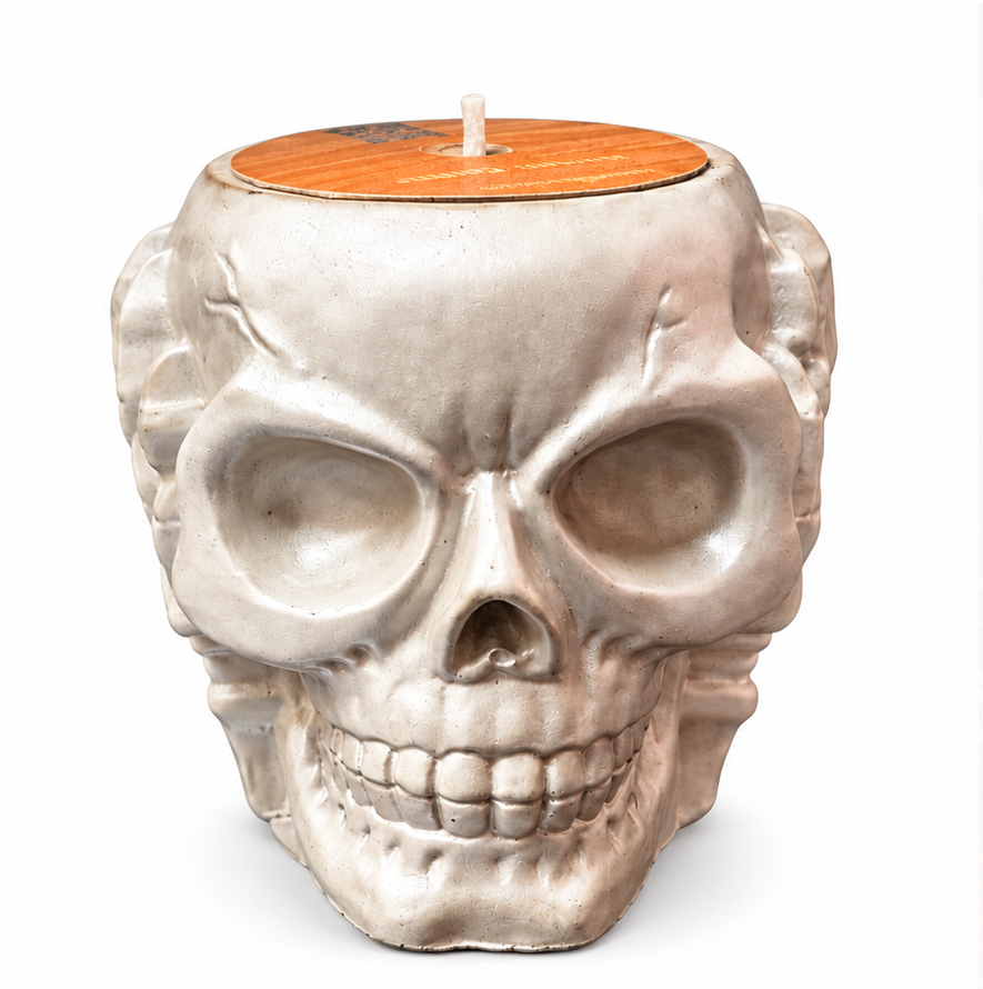 Veiled Essence | Harvest Ember Skull Candle