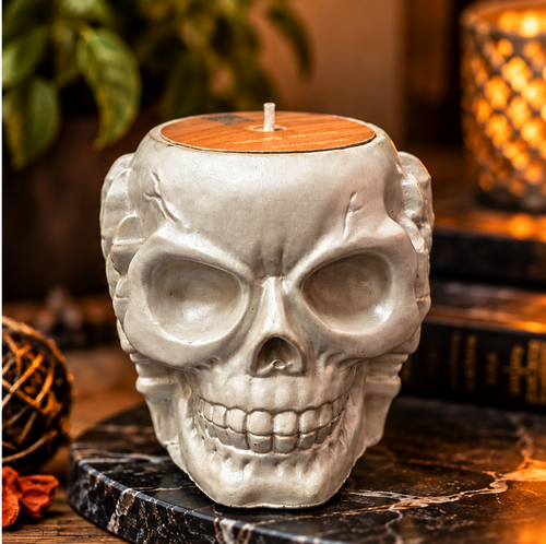 Veiled Essence | Harvest Ember Skull Candle