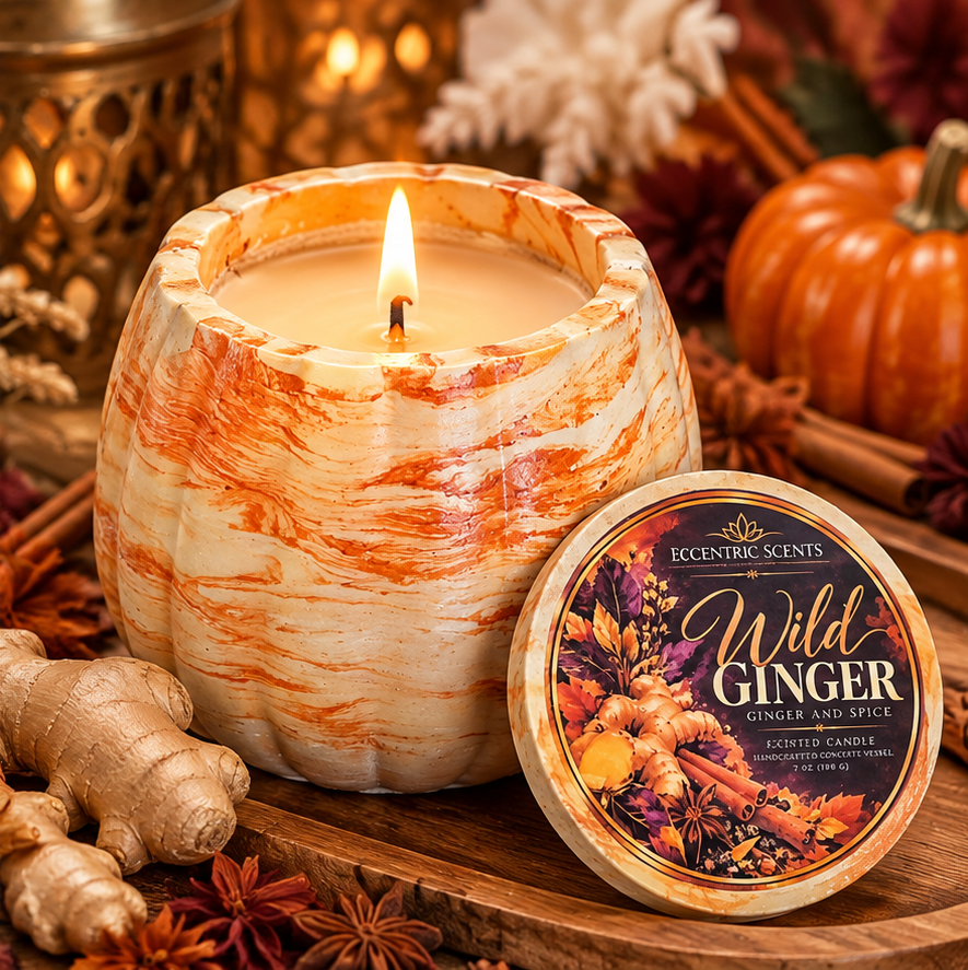Wild Ginger – Handcrafted Marbled Candle