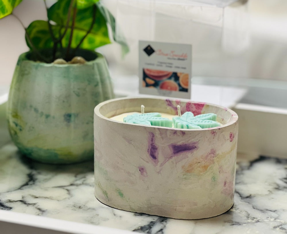 Citrus Sparkle Concrete candle - Eccentric Scents 