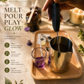 Melt Pour Glow mobile candle making workshop with handcrafted concrete candles by Eccentric Scents