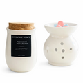Midnight Sovereign soy wax melts in ceramic jar with deep warm fragrance by Eccentric Scents