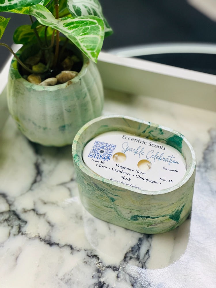 Sparkling Celebration Concrete Candle - Eccentric Scents 